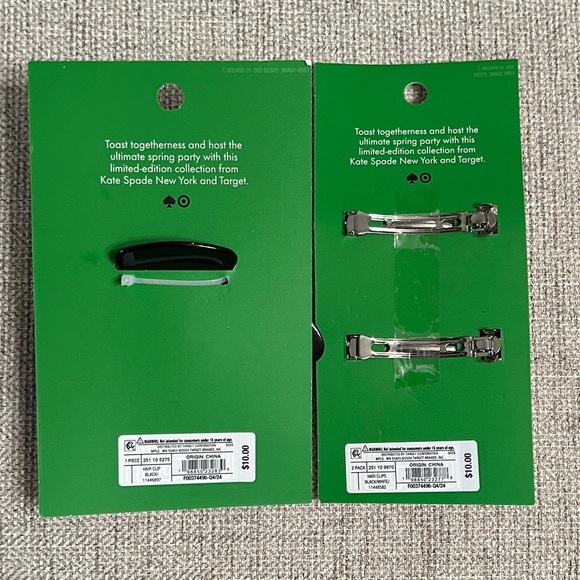 Set of 2: Kate Spade x Target Black Hair Claw Clip + 2 Bow Barrettes, NWT - Picture 2 of 6
